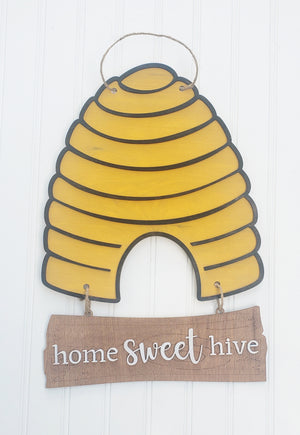 DIY bee hive door hanger