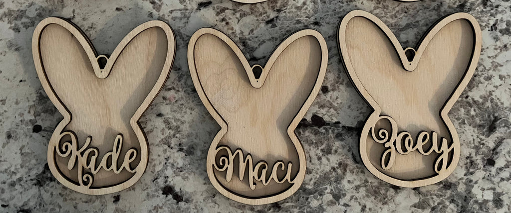 DIY personalized Bunny basket tags