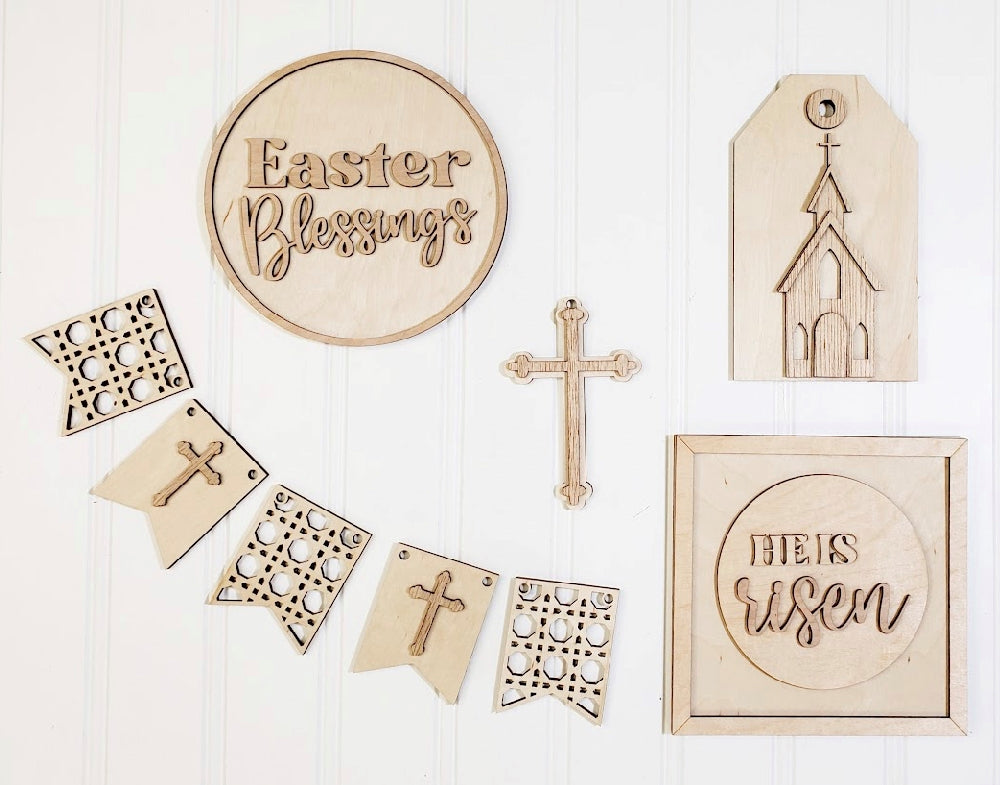 DIY He is Risen tiered tray kit