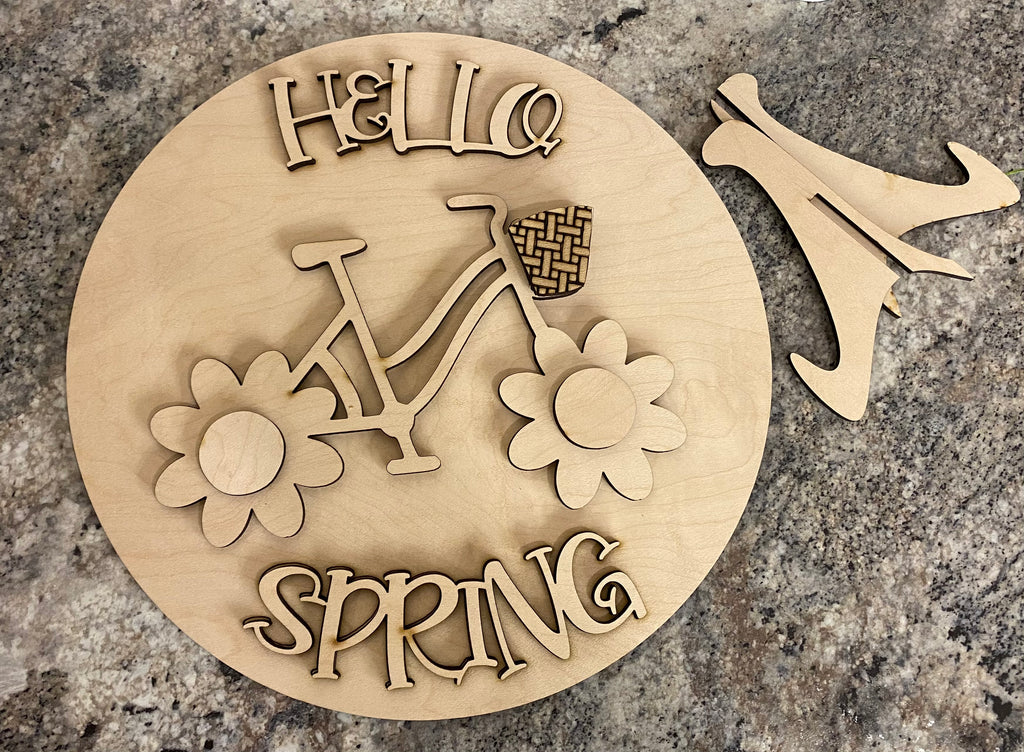 DIY spring bike sign.